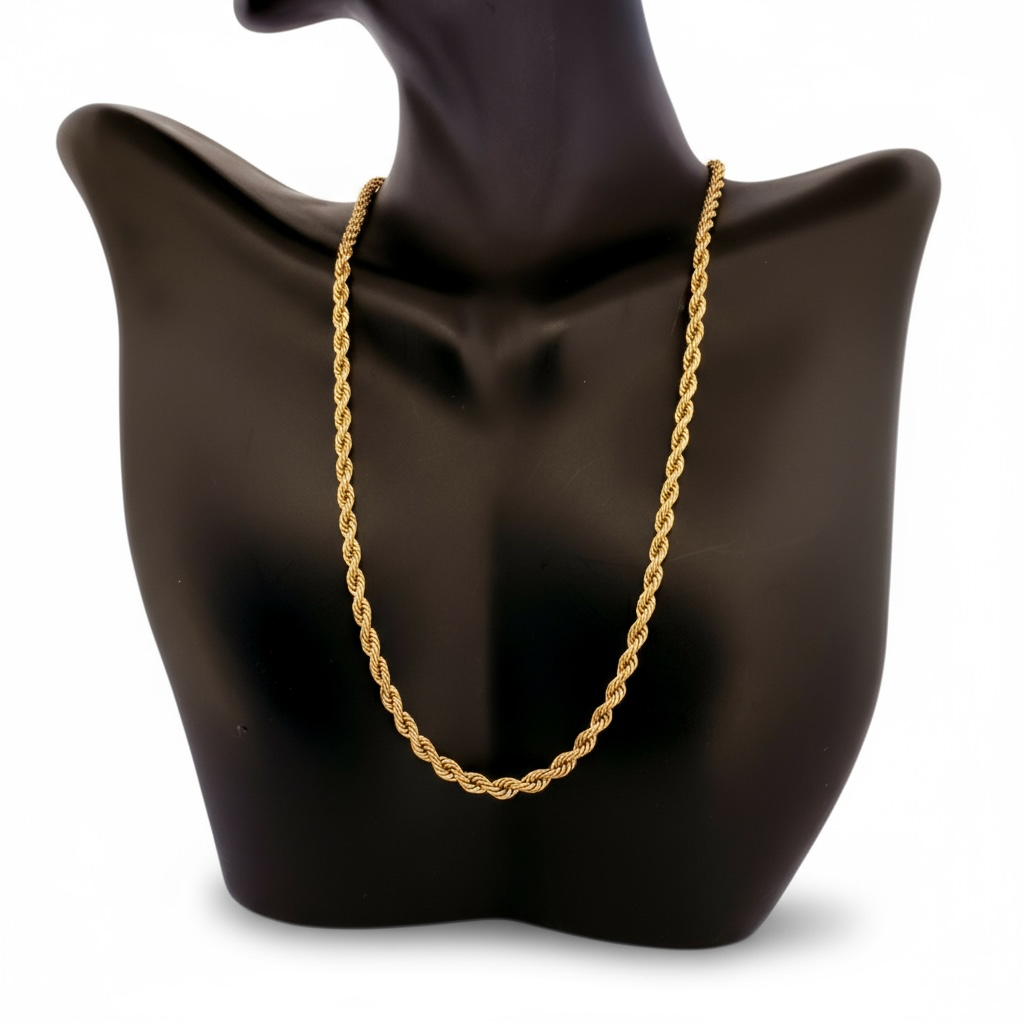 Chains Torzal 14 KT Hollow Size 18''*3mm Weight 5.4gm