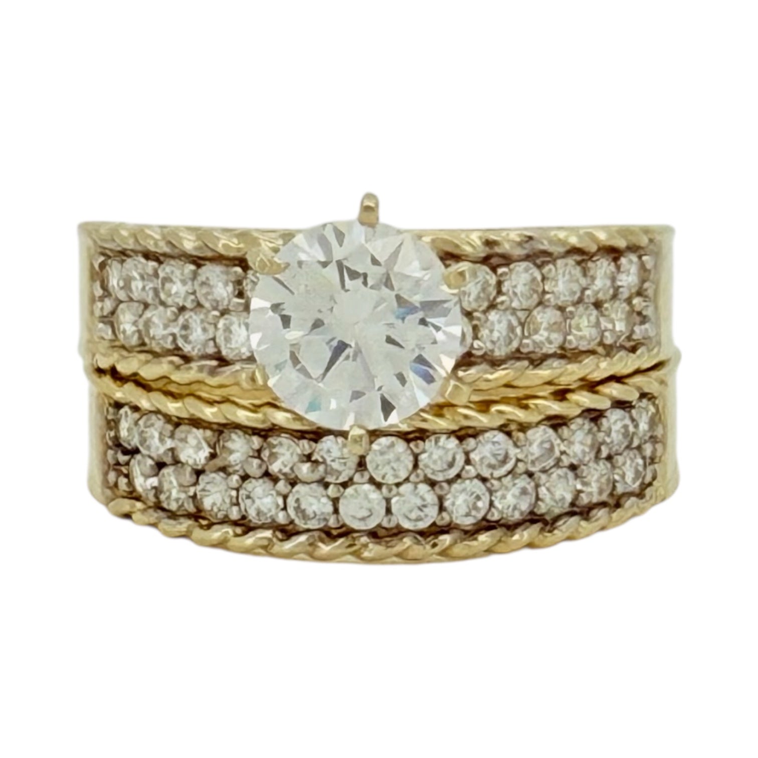 Engagement ring women 10k zicornia Size 7 3/4 Weight 6.4gm