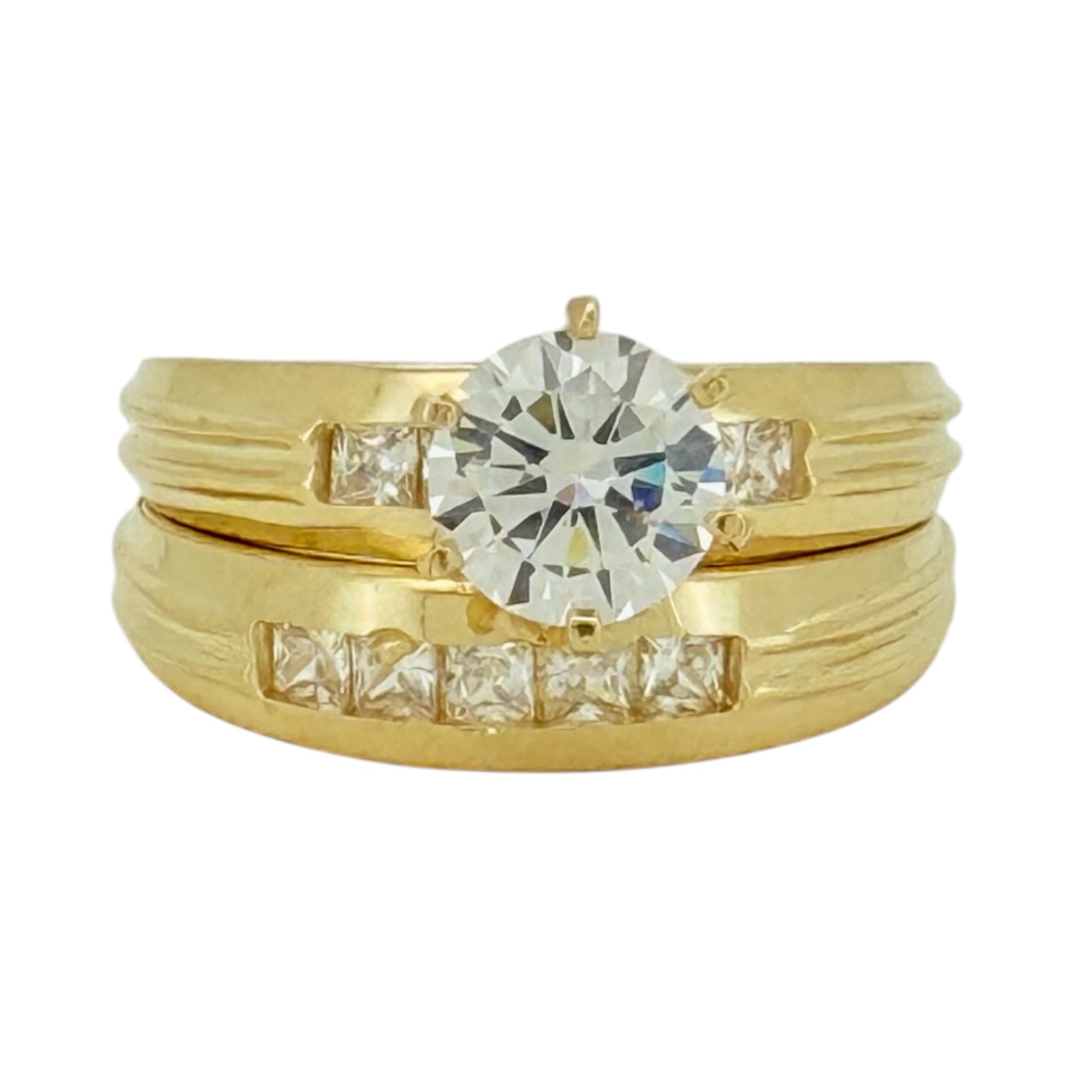 Engagement ring women 10k zicornia Size 7/2 Weight 5.8gm