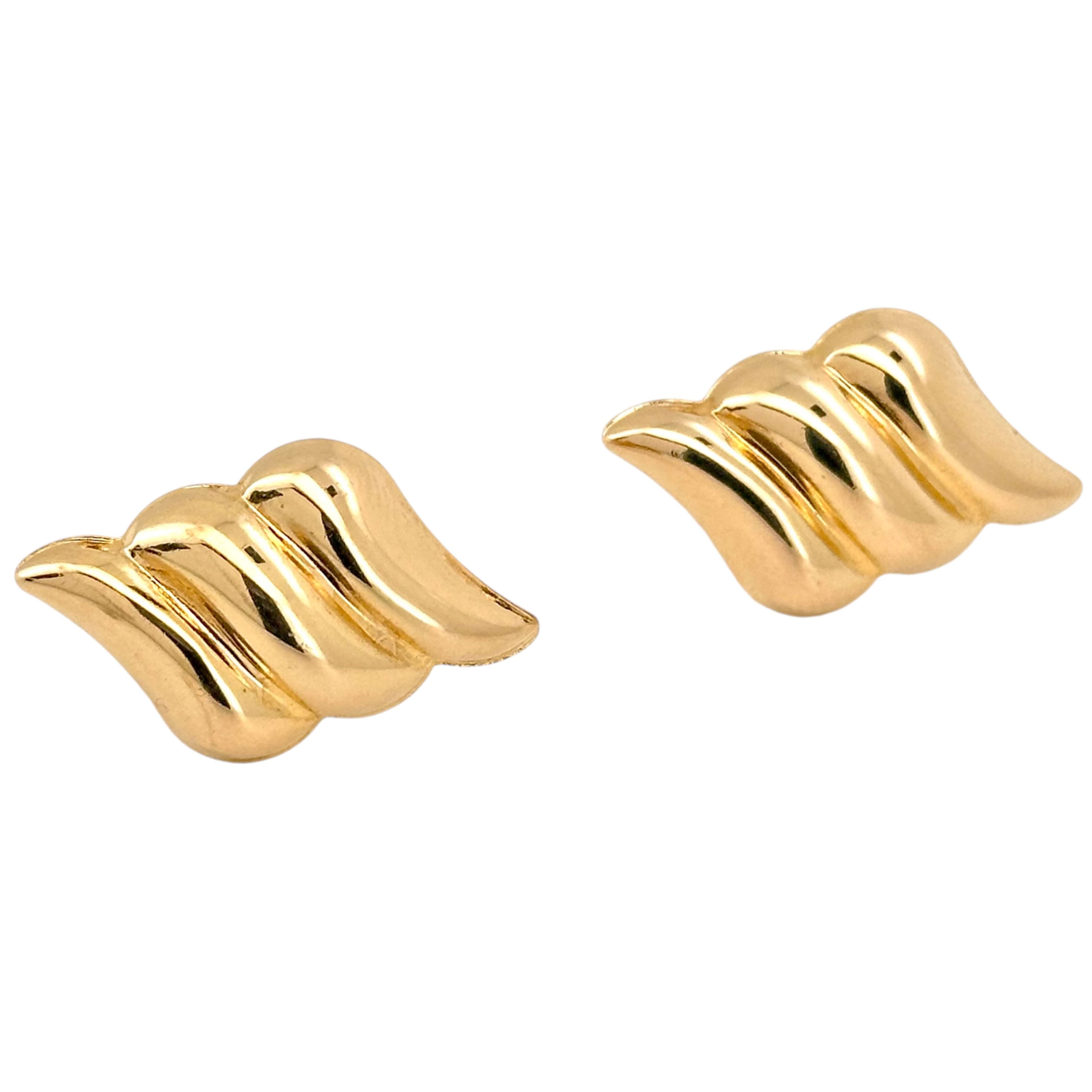 Earrings Omega 14 KT Hollow Weight 4.3gm