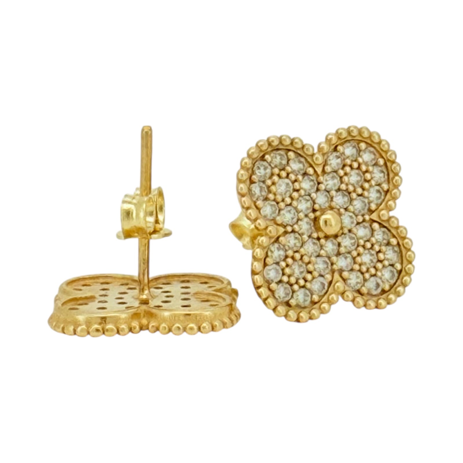 Earrings 14 KT zicornia Weight 3gm