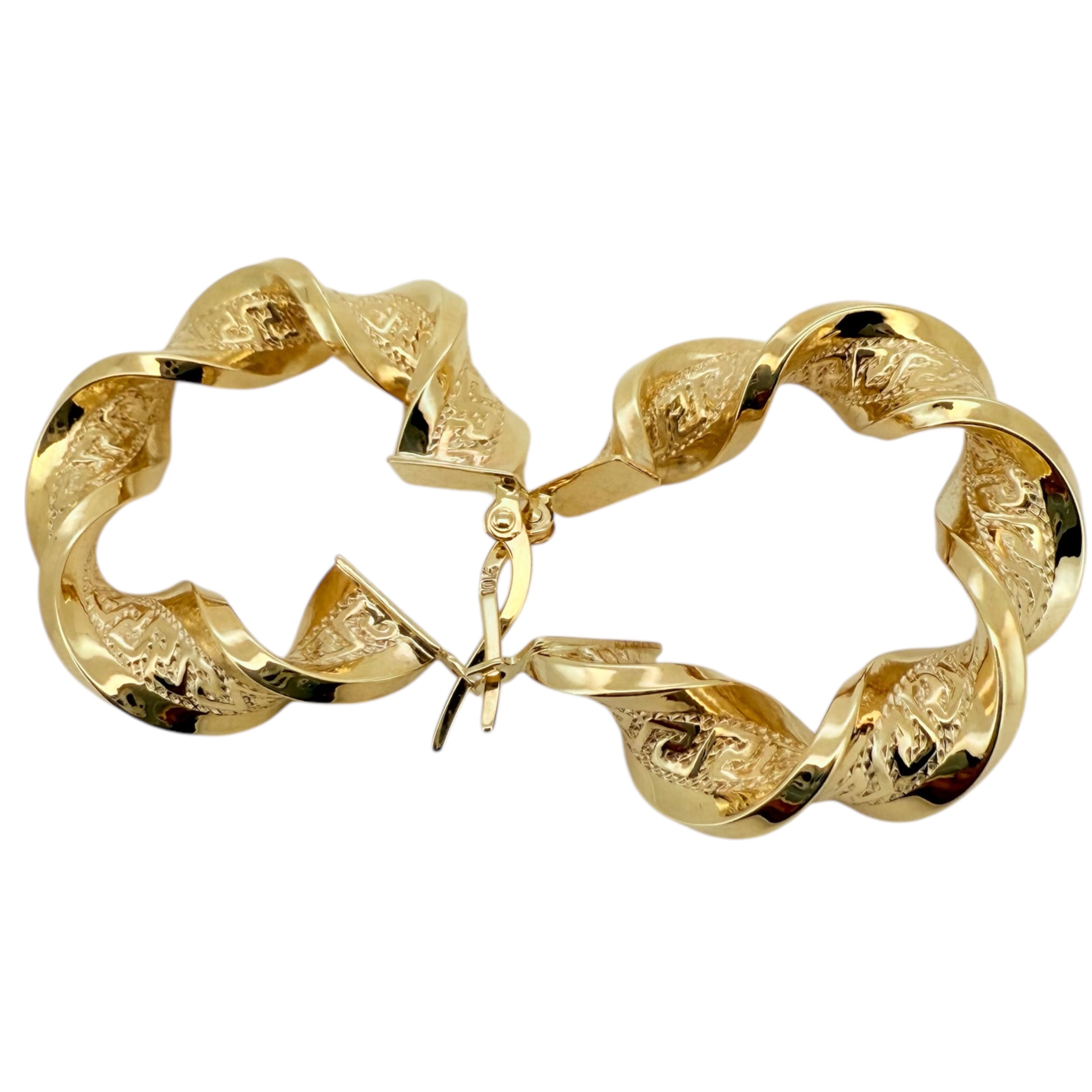 Earrings Crooked 10k Hollow Weight 5.1gm