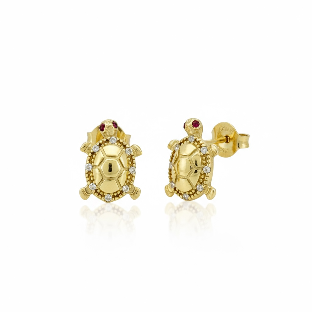 Earrings Turtle 14 KT zicornia Weight 1.7gm