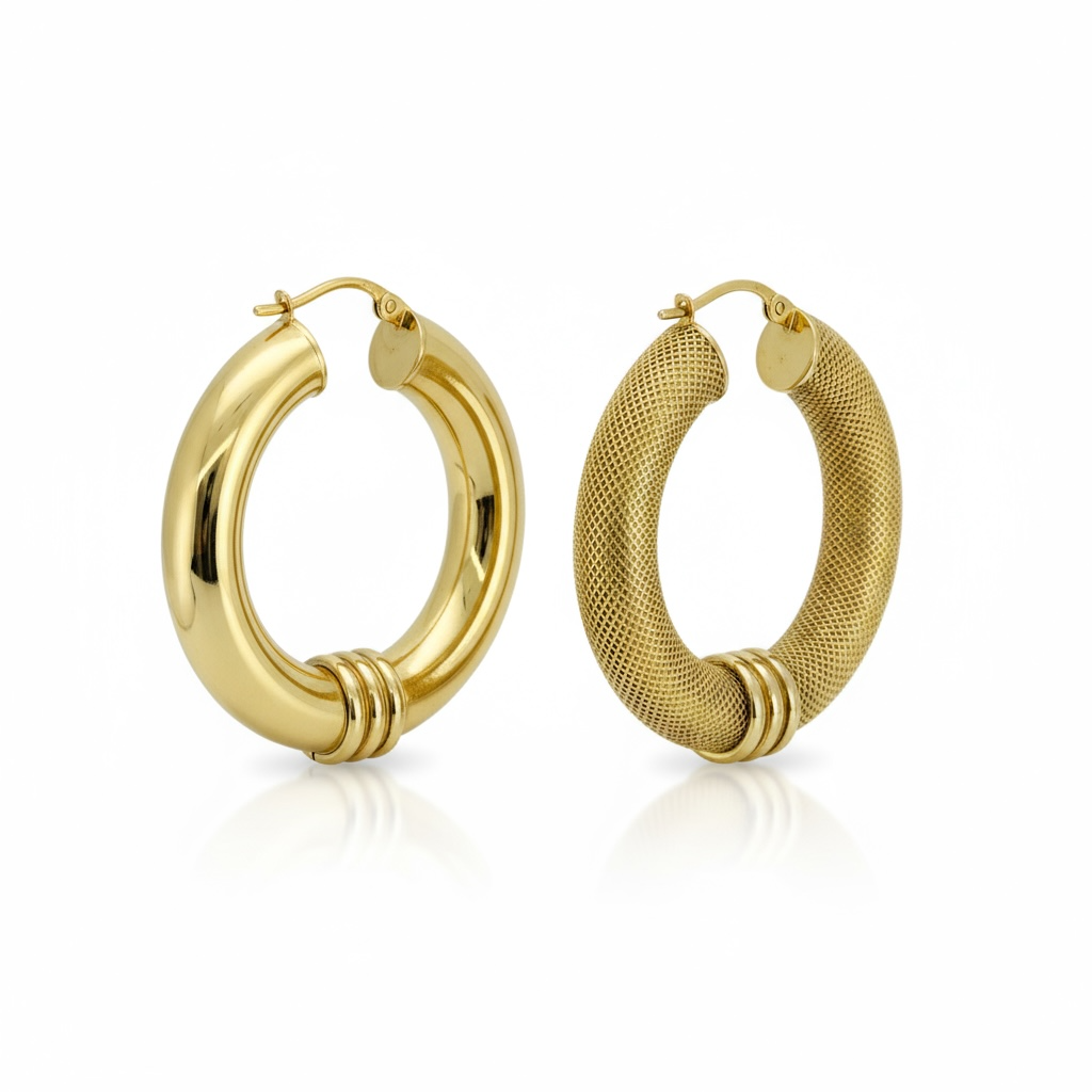 Earrings Hoops 10k Hollow Weight 7.3gm