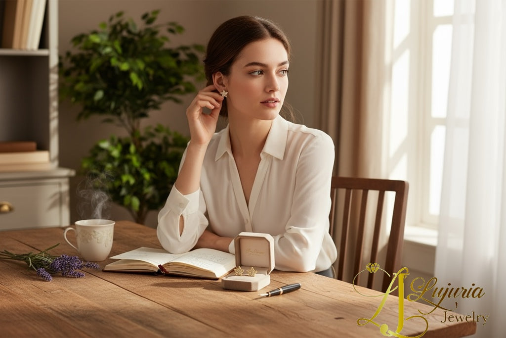 Earrings Star 10k zicornia Weight 0.8gm