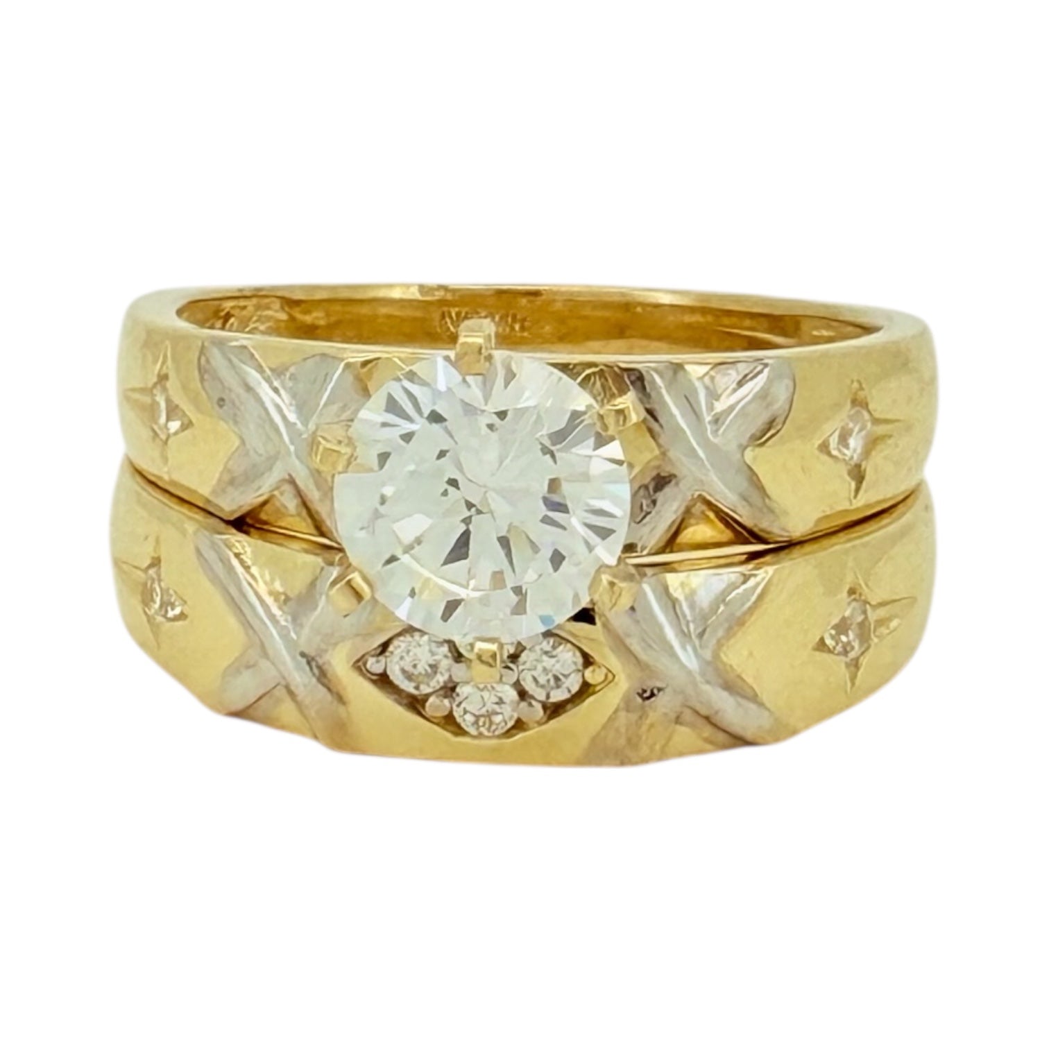 Engagement ring women 10k zicornia Size 7/2 Weight 6.2gm