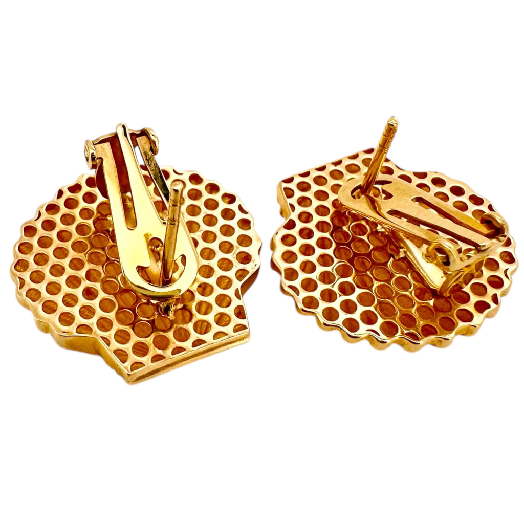 Earrings Omega 14 KT Hollow Weight 4.7GM