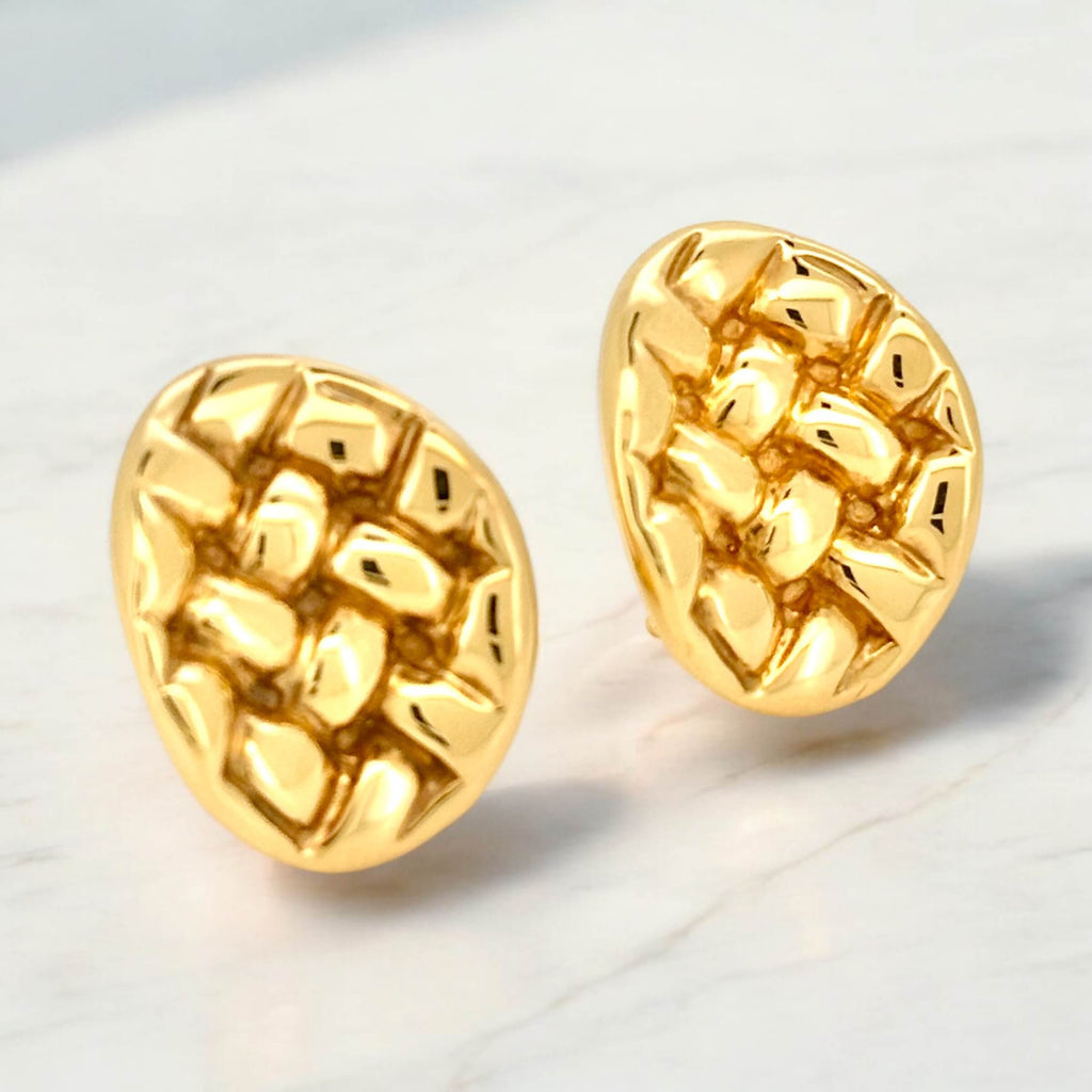 Earrings Omega 14 KT Hollow Weight 5.1gm