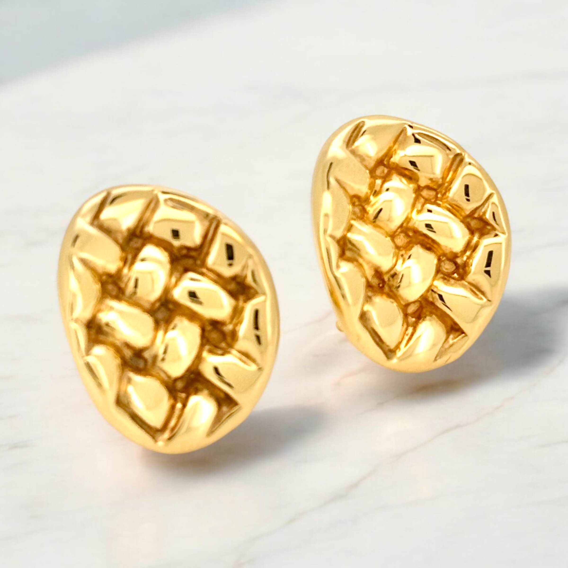 Earrings Omega 14 KT Hollow Weight 5.1gm