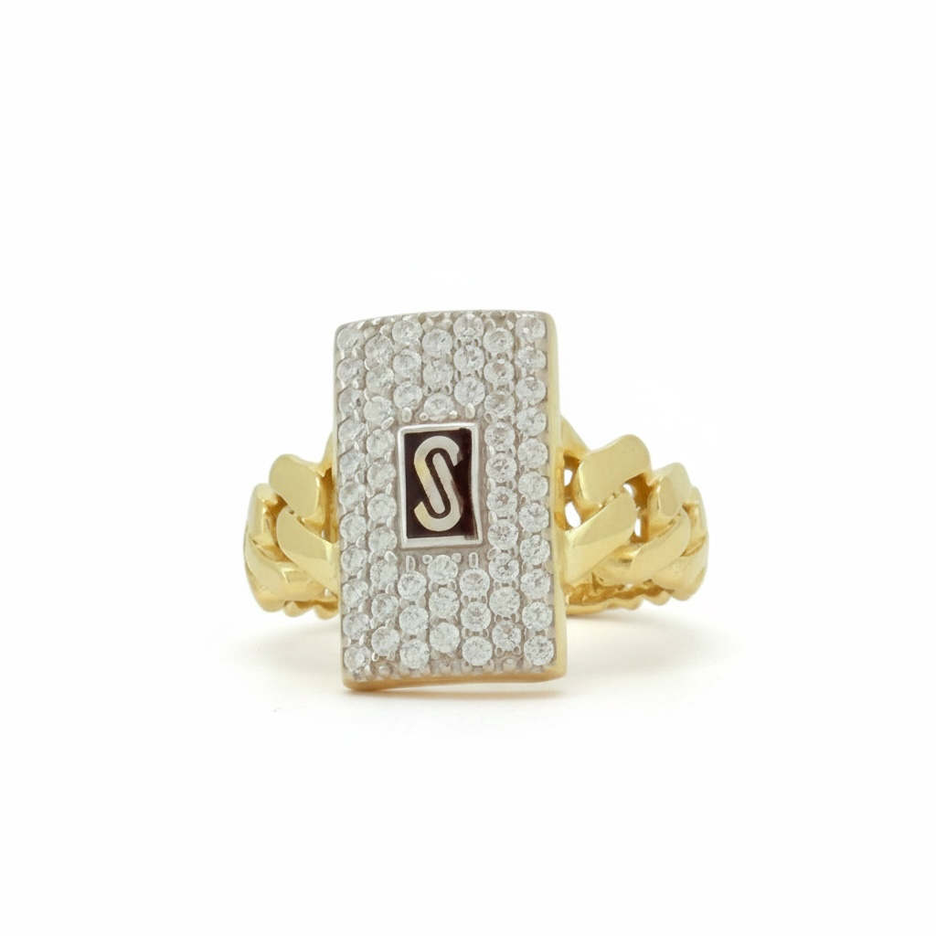 Rings Women Monaco chain 10k Hollow Size 6 Weight 2.6gm