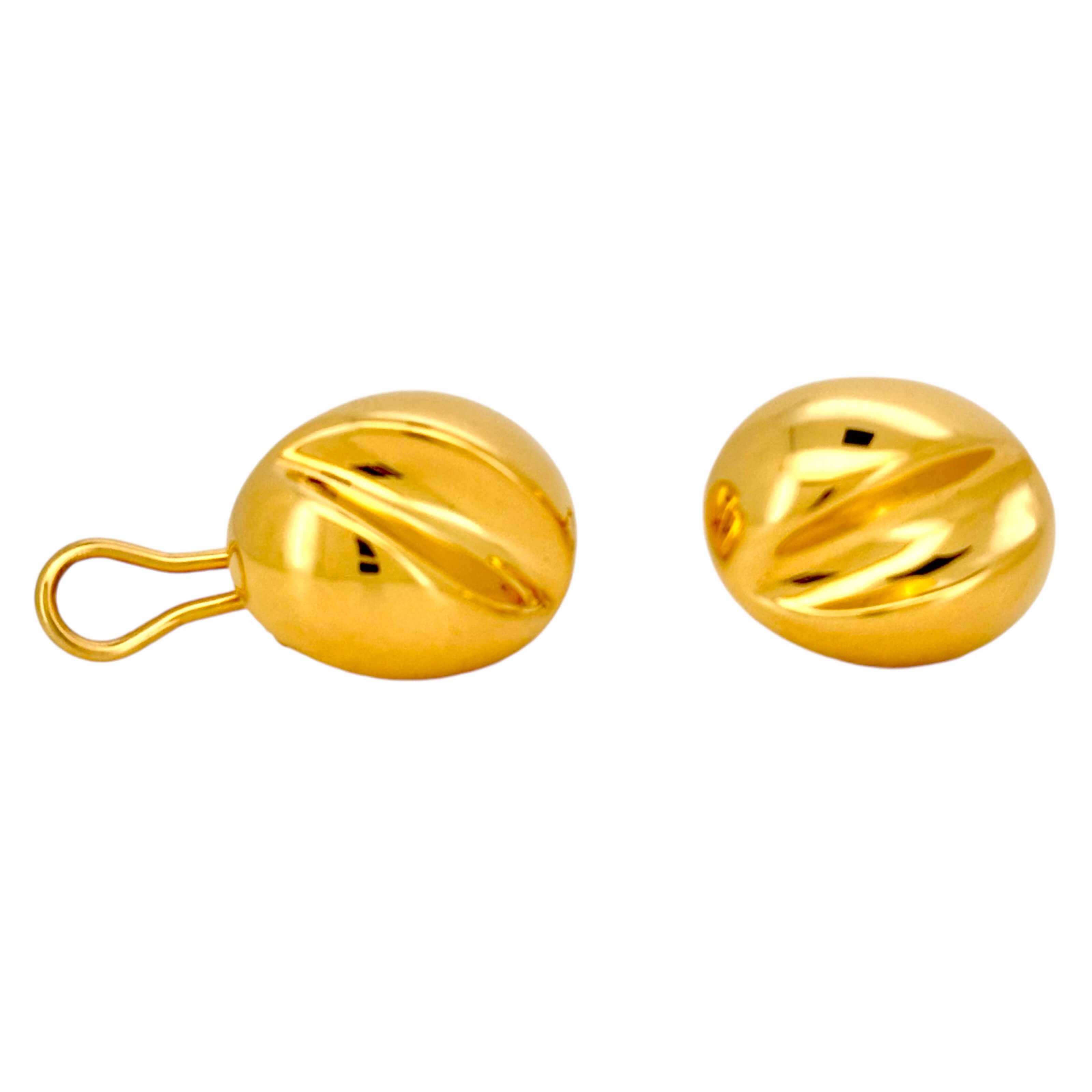 Earrings Omega 14 KT Hollow Weight 5.3gm