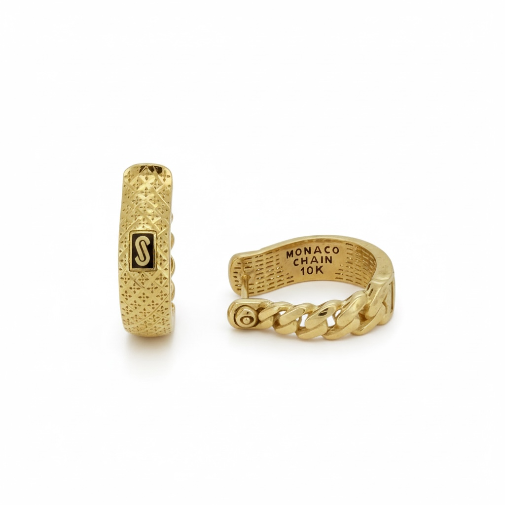 Earrings Monaco chain 10k Hollow Weight 5gm