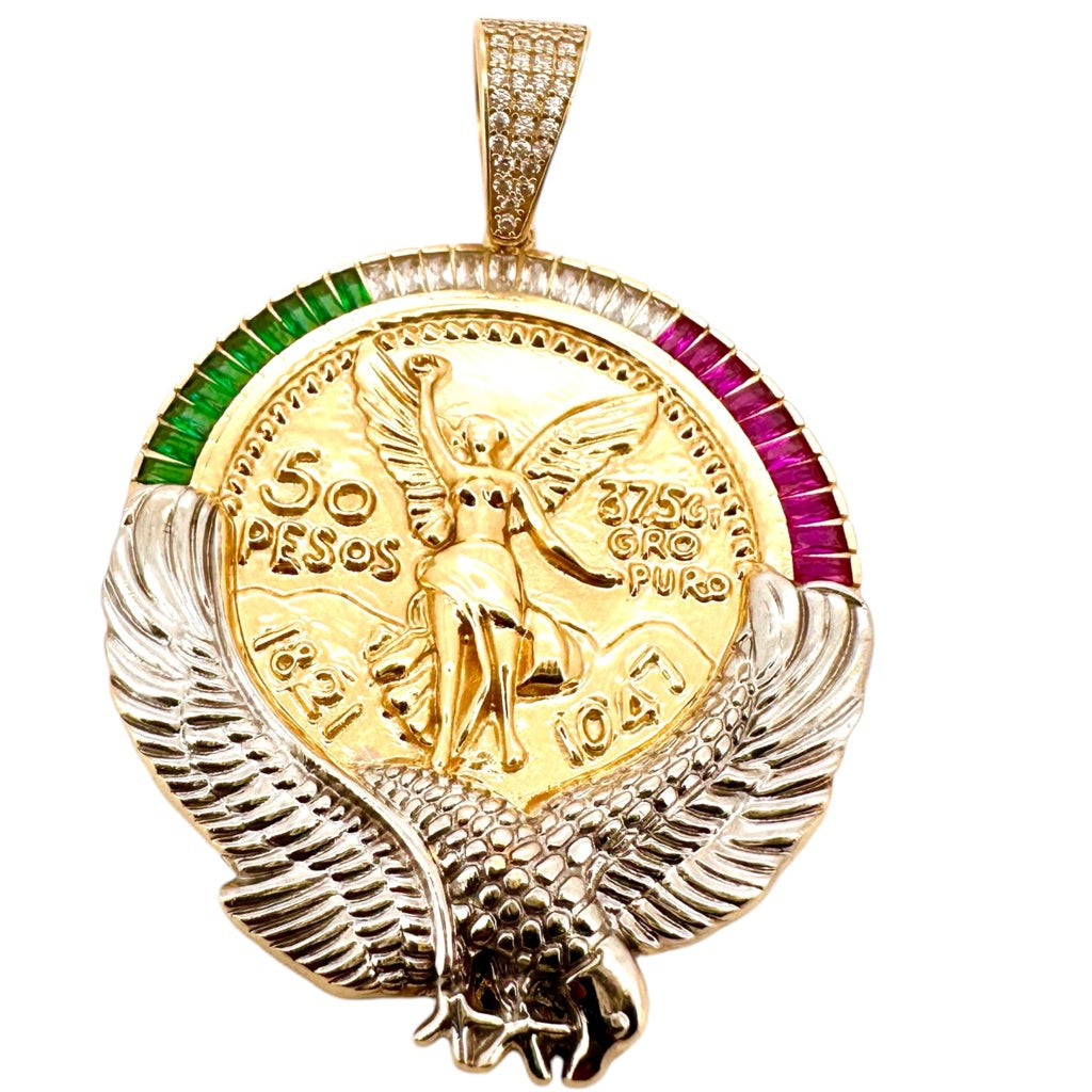 Pendants centenario 14 KT zicornia Weight 19.2gm