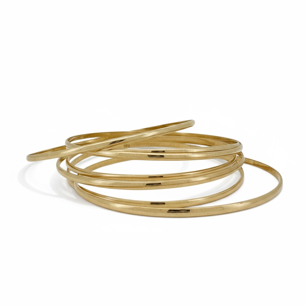 Bracelets Semanario Bangles 14 KT Solid gold Size 8 Weight 32.5gm