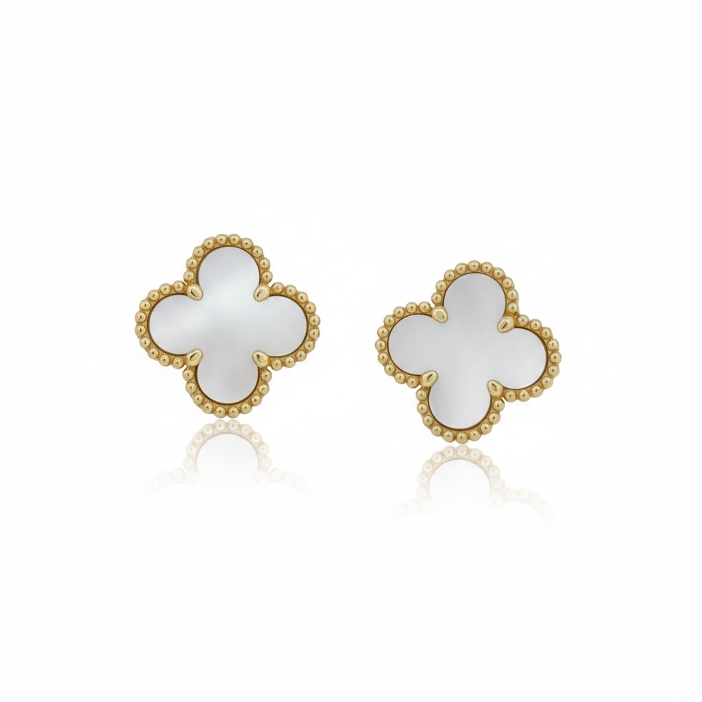 Earrings Mother-of perla 18K Weight 6gm