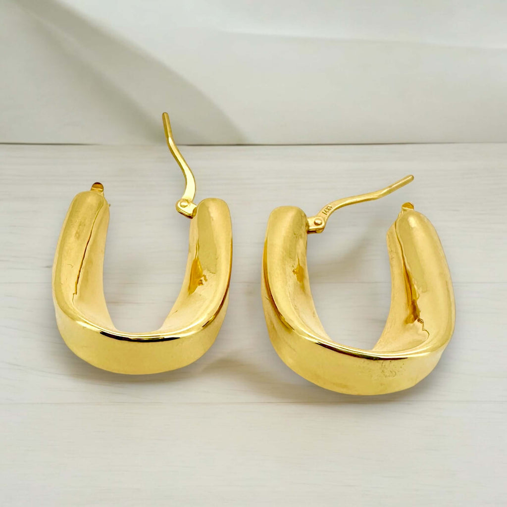 Earrings Hoops 14 KT Hollow Weight 4.5gm