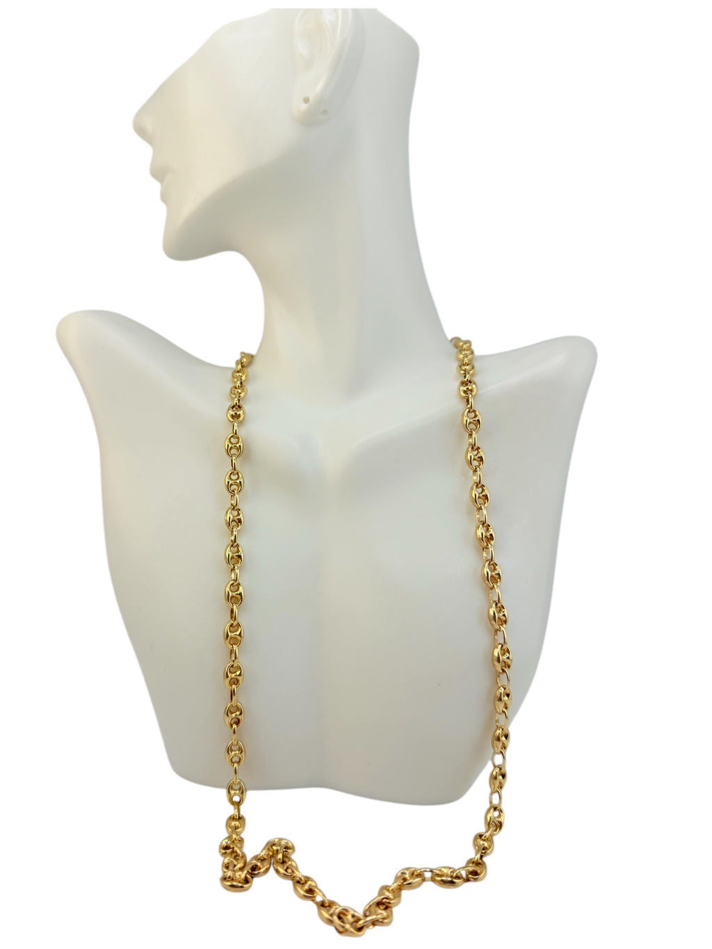 Chains Puffed mariner anchor link chain 14 KT Hollow Size 24'' Weight 21.3gm