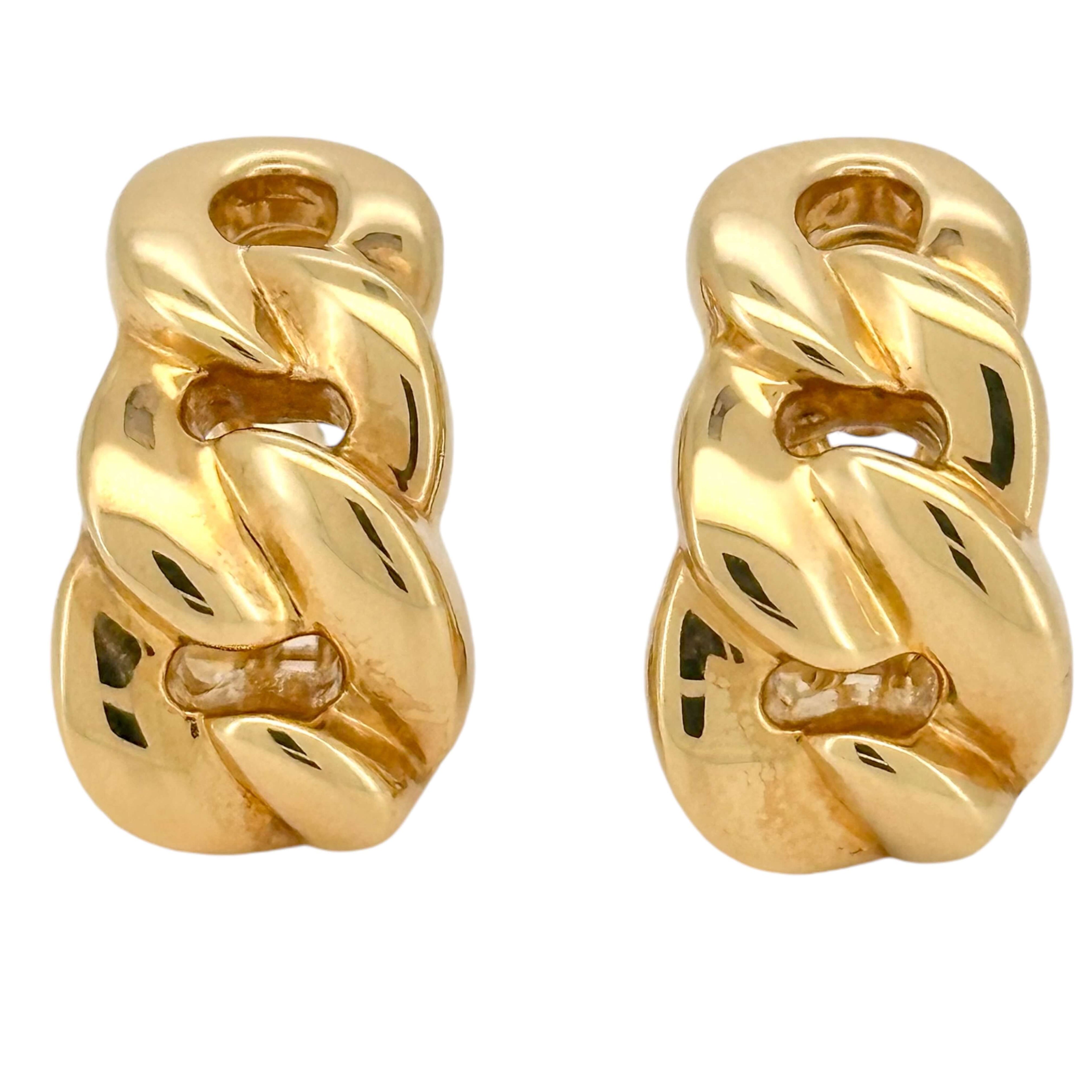 Earrings Omega 14 KT Hollow Weight 5gm