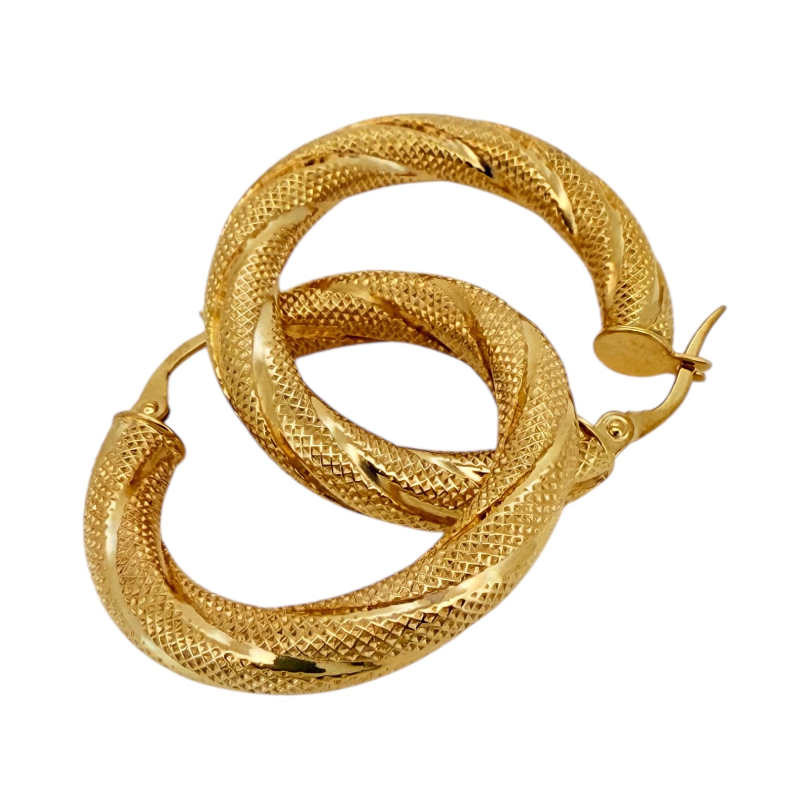 Earrings Crooked 10k Hollow Weight 3.5gm