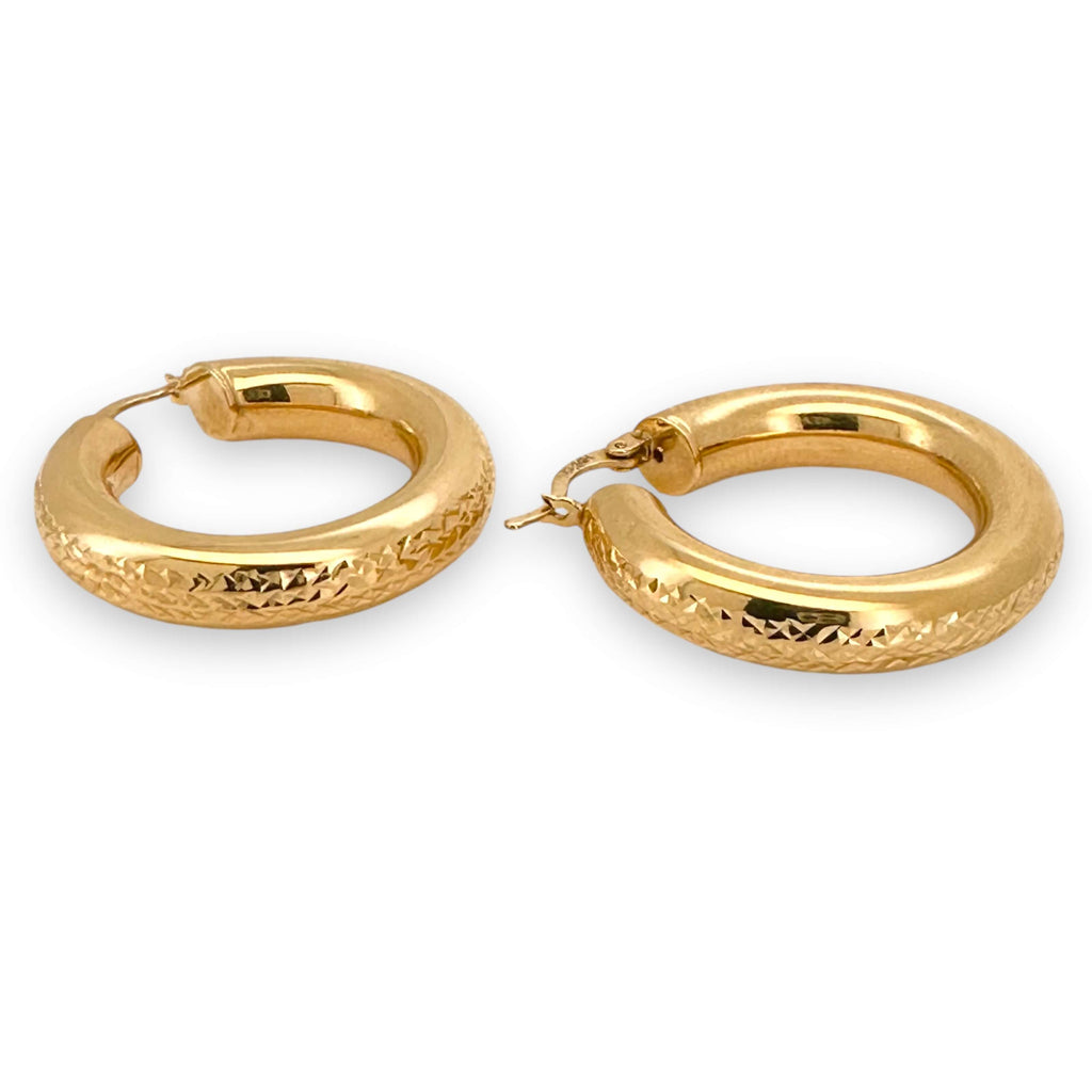 Earrings Hoops 14 KT Hollow Weight 7gm