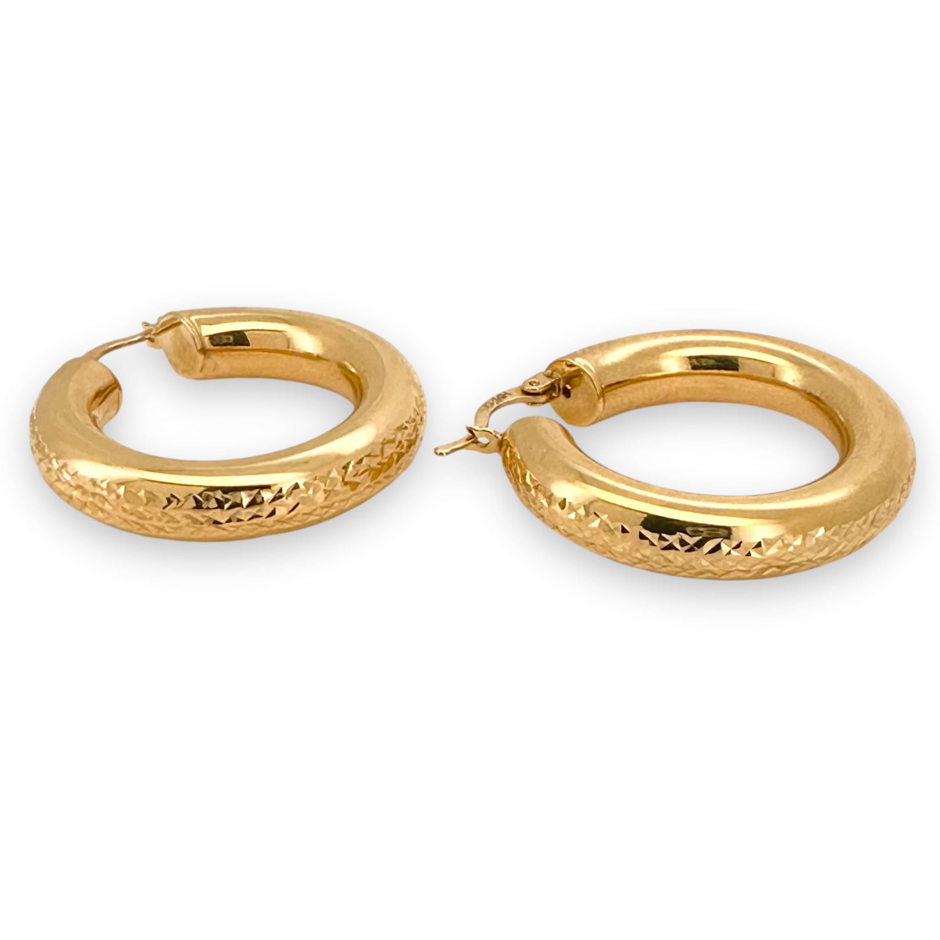 Earrings Hoops 14 KT Hollow Weight 7gm