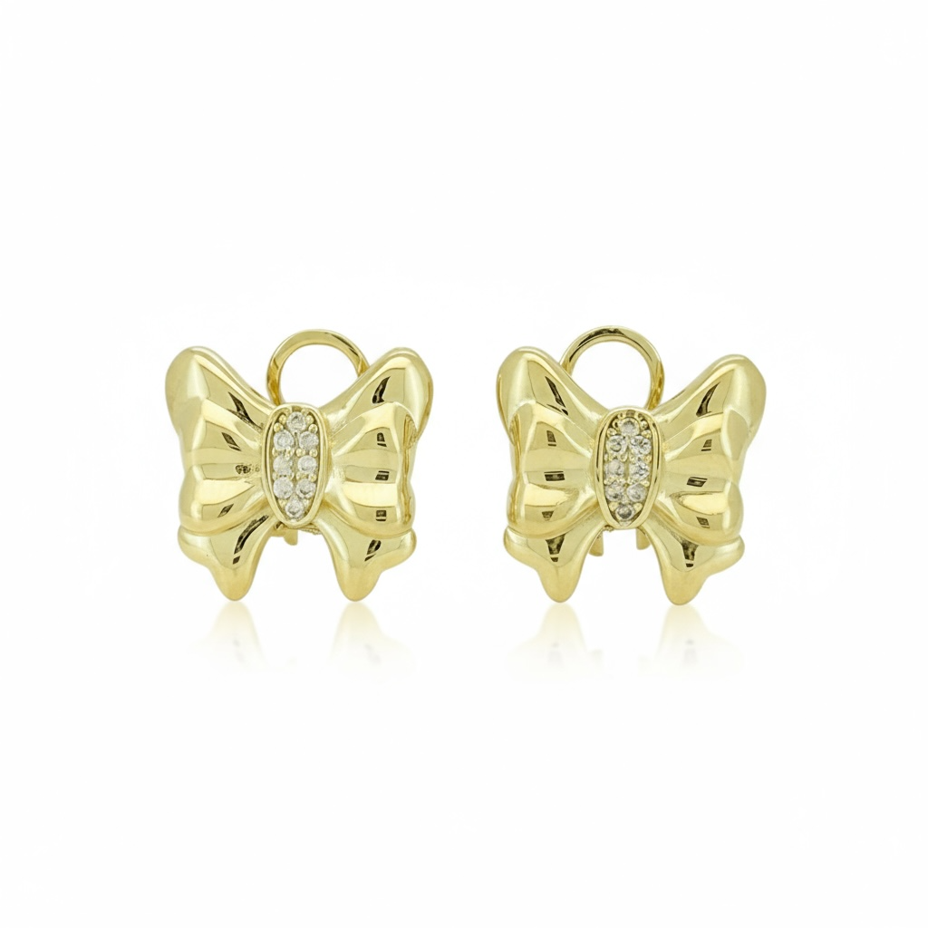Earrings Butterfly 10k Hollow Weight 3.3gm