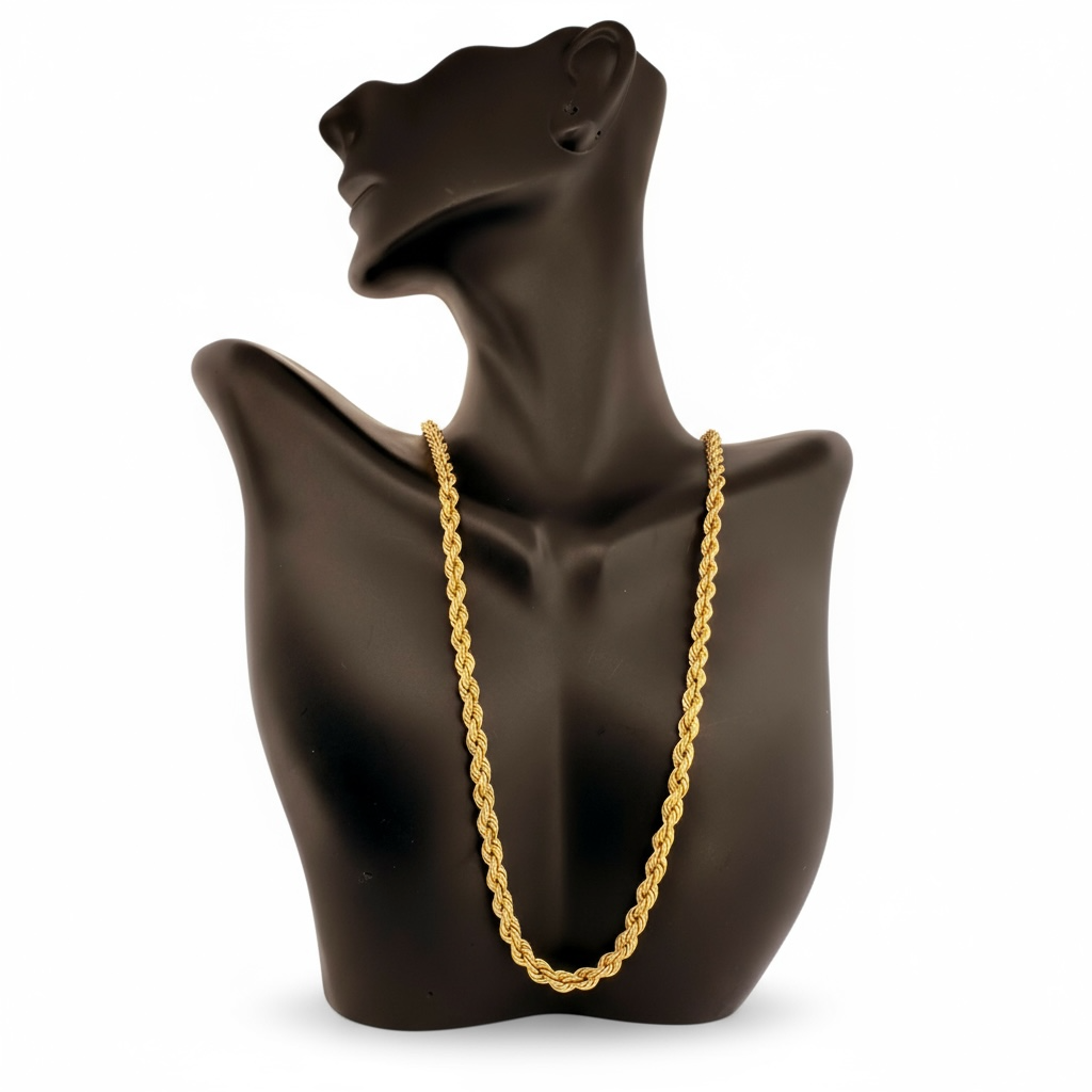 Chains Torzal 14 KT Hollow Size 20''*4.3mm Weight 7.5gm