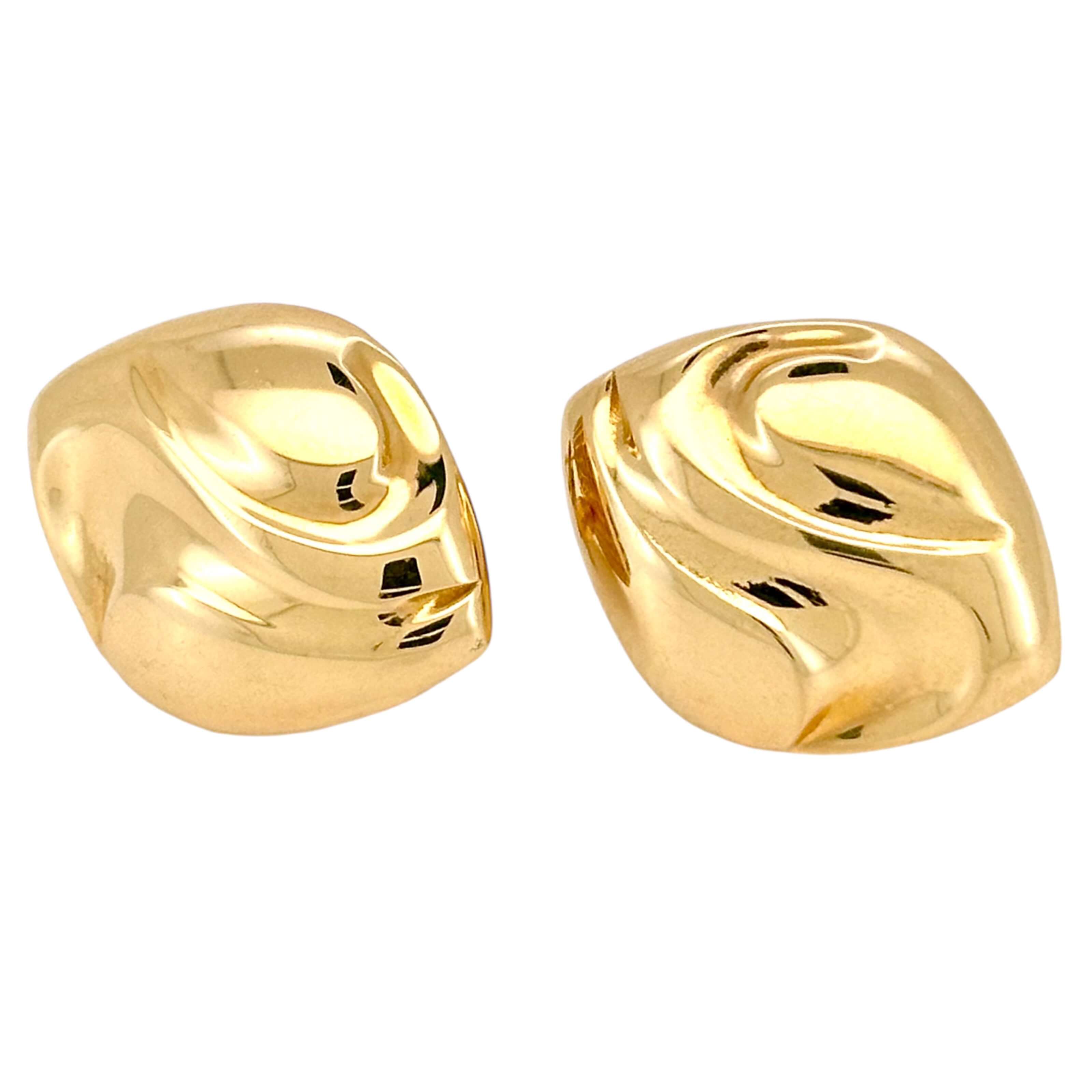Earrings Omega 14 KT Hollow Weight 4.8gm