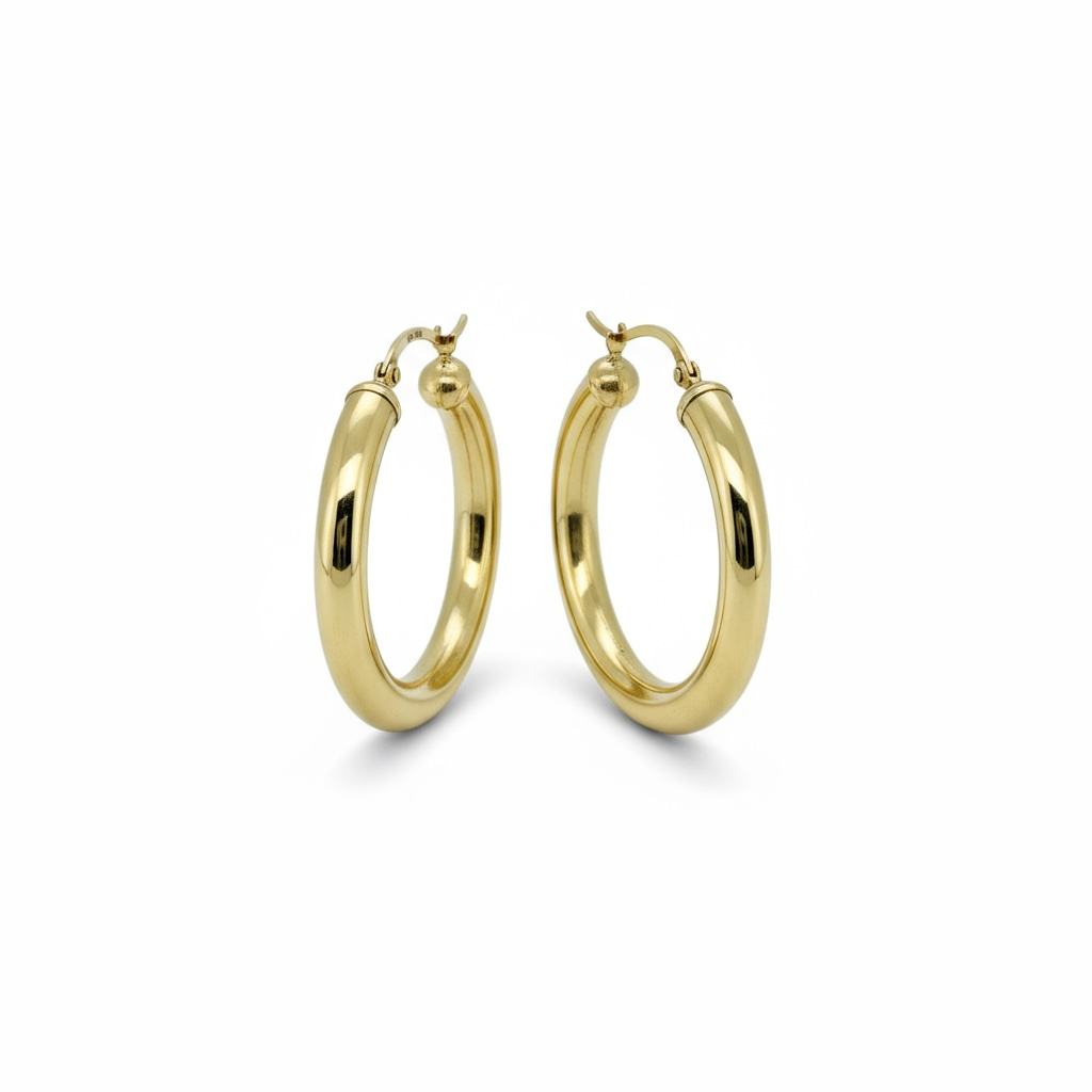 Earrings Hoops 10k Hollow Weight 3.4gm