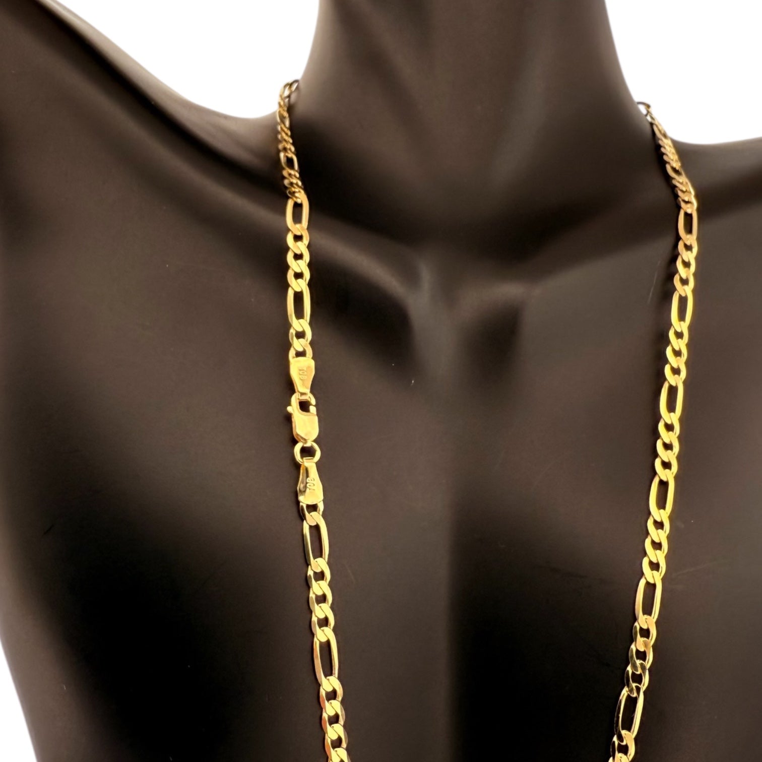 Chains Figaro 10k Solid gold Size 22''*3.8mm Weight 10gm