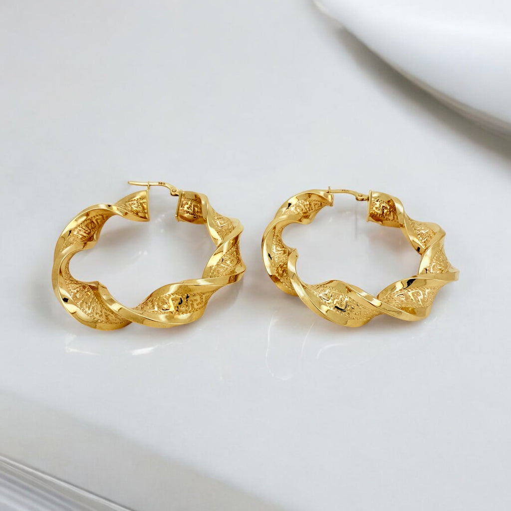 Earrings Crooked 10k Hollow Weight 5.1gm