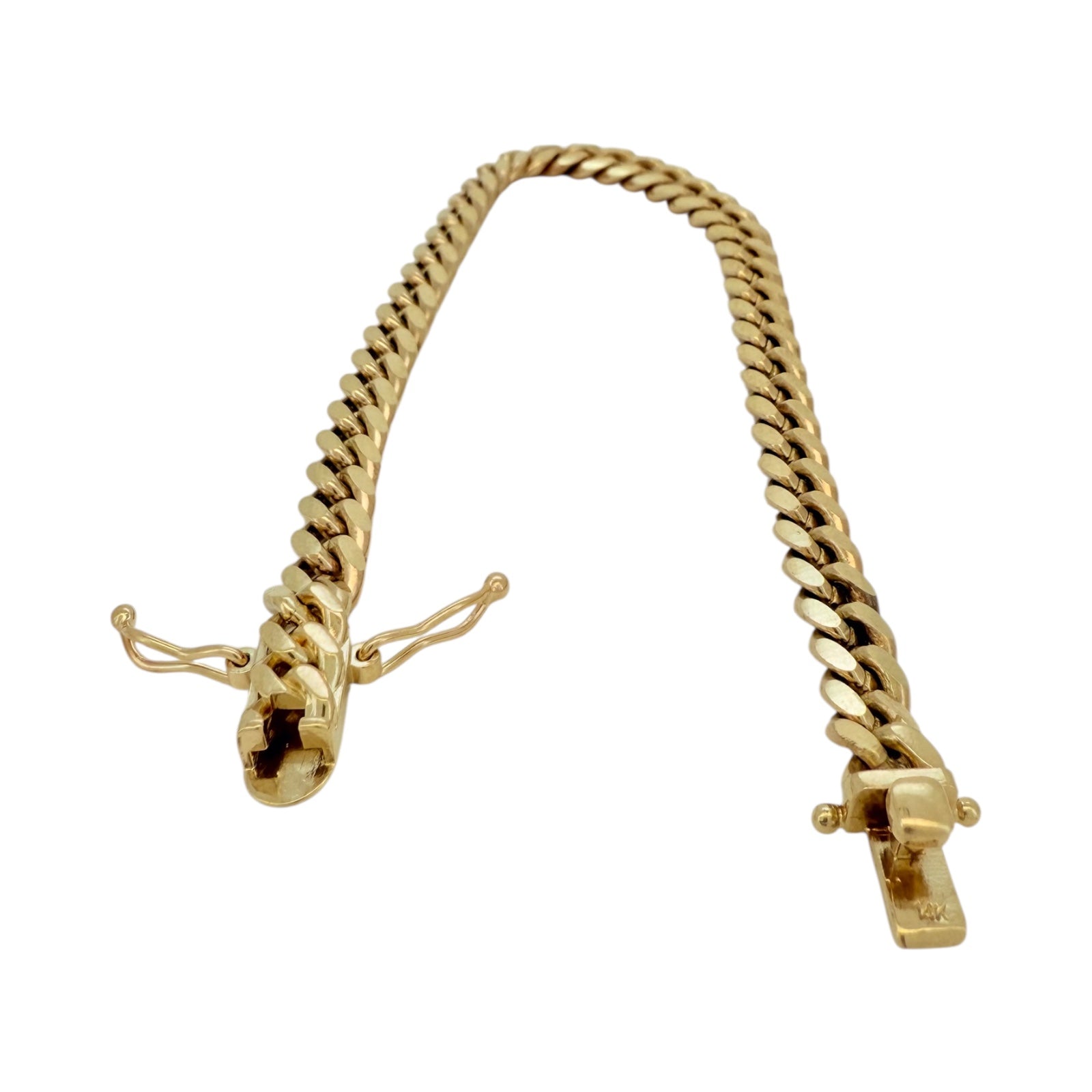 Bracelets Cuban link 14 KT Solid gold Size 8''*6mm Weight 27.1gm