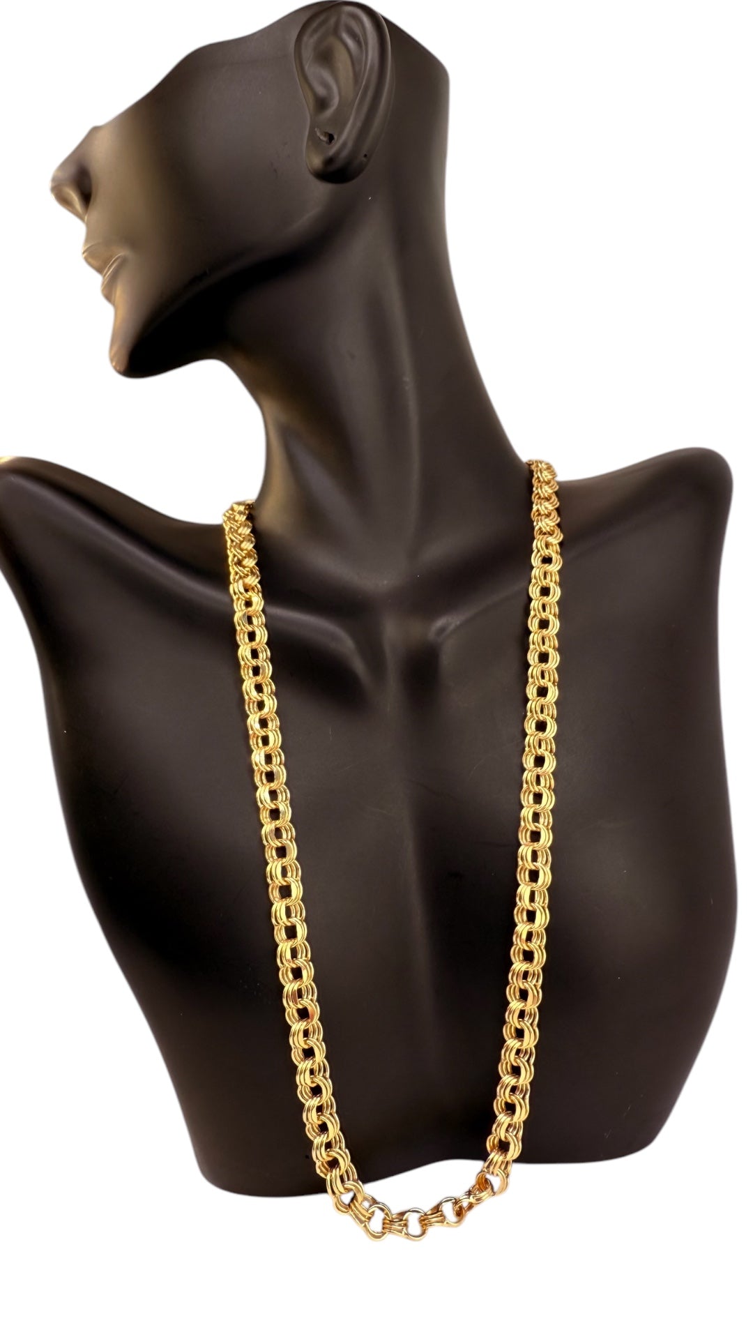 Chokers Chinese link 14 KT Hollow Size 18''*6mm Weight 10gm